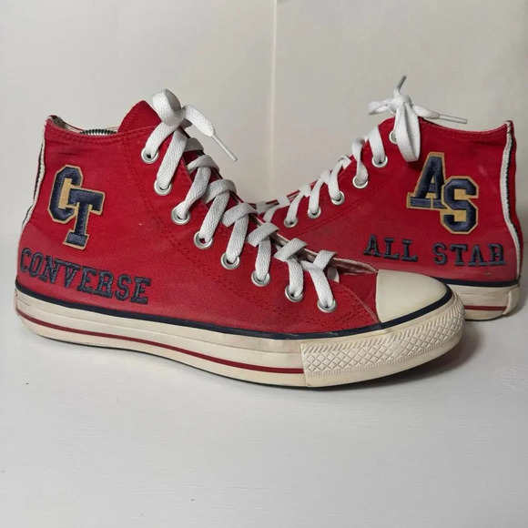 Rare Converse Chuck Taylor All Stars Red men’s high Top size 40 made in Brazil - Picture 1 of 11